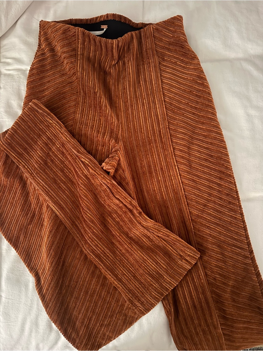 Free People Corded Flare Pants in Burnt Orange